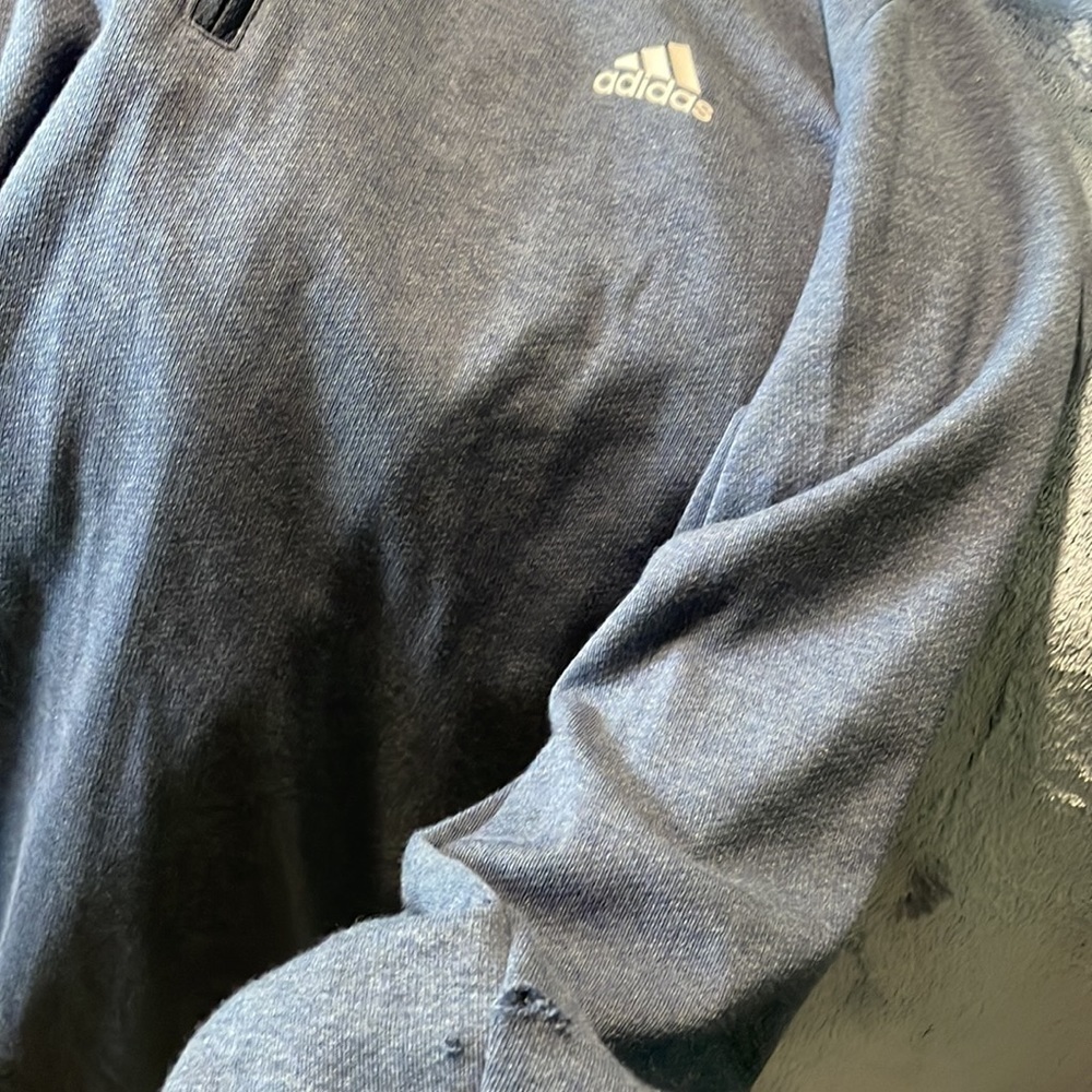 Adidas Men's 2XL 3-Stripes 1/4 Zip Pullover Blue NWT - Picture 7 of 11